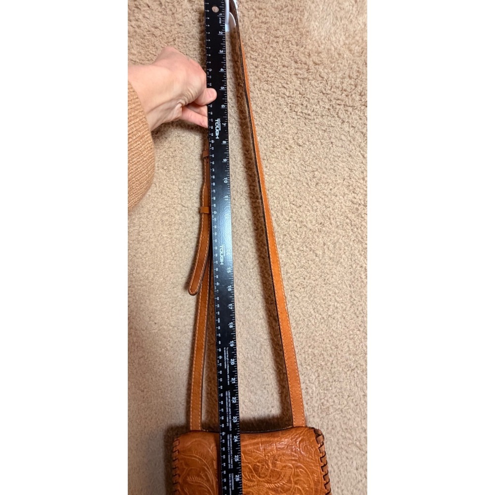 Patricia Nash Granada Tooled Leather Crossbody Bag Tan Floral Western Boho - Picture 11 of 16